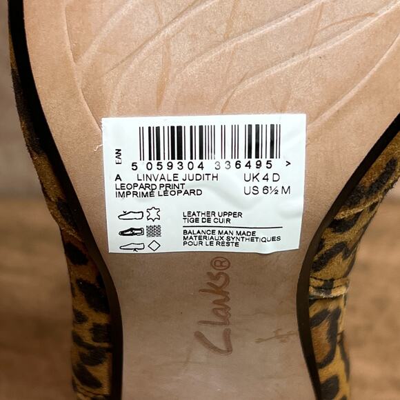 Clarks Collection Ankle Boots Suede Leopard Print Pointed Toe Kitten Heel 6.5M - Picture 5 of 12